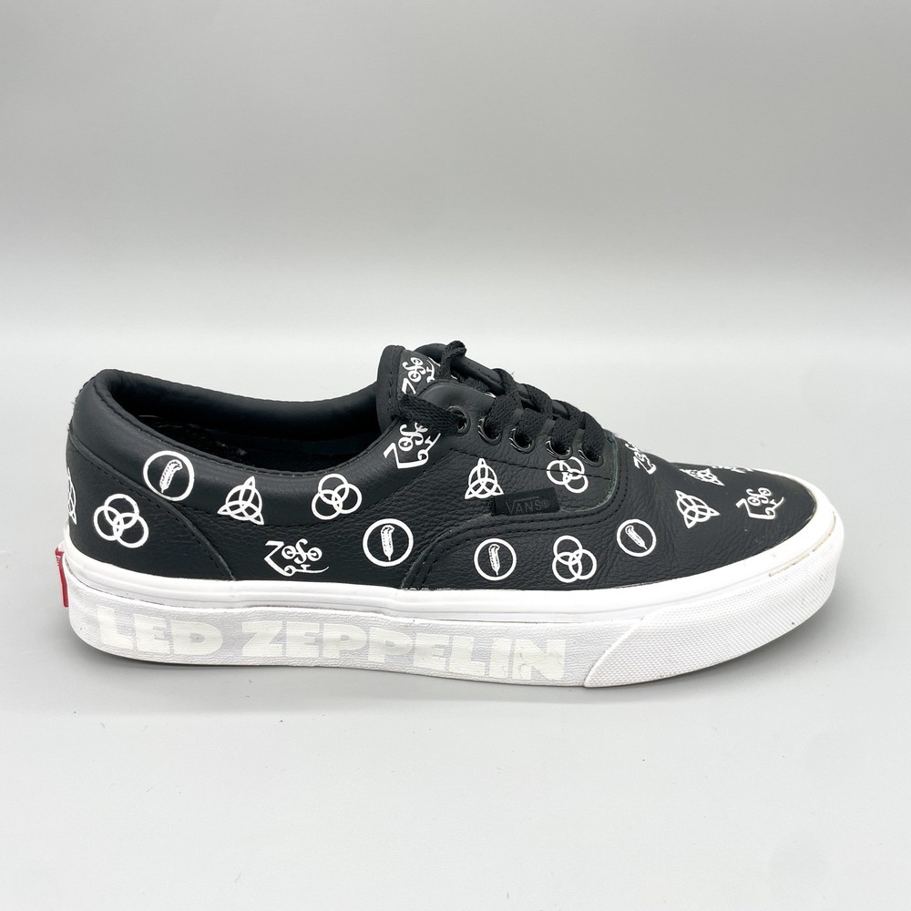 Vans Era Led Zeppelin 50th Anniversary Black Leather Symbols Sneakers Womens 8.5